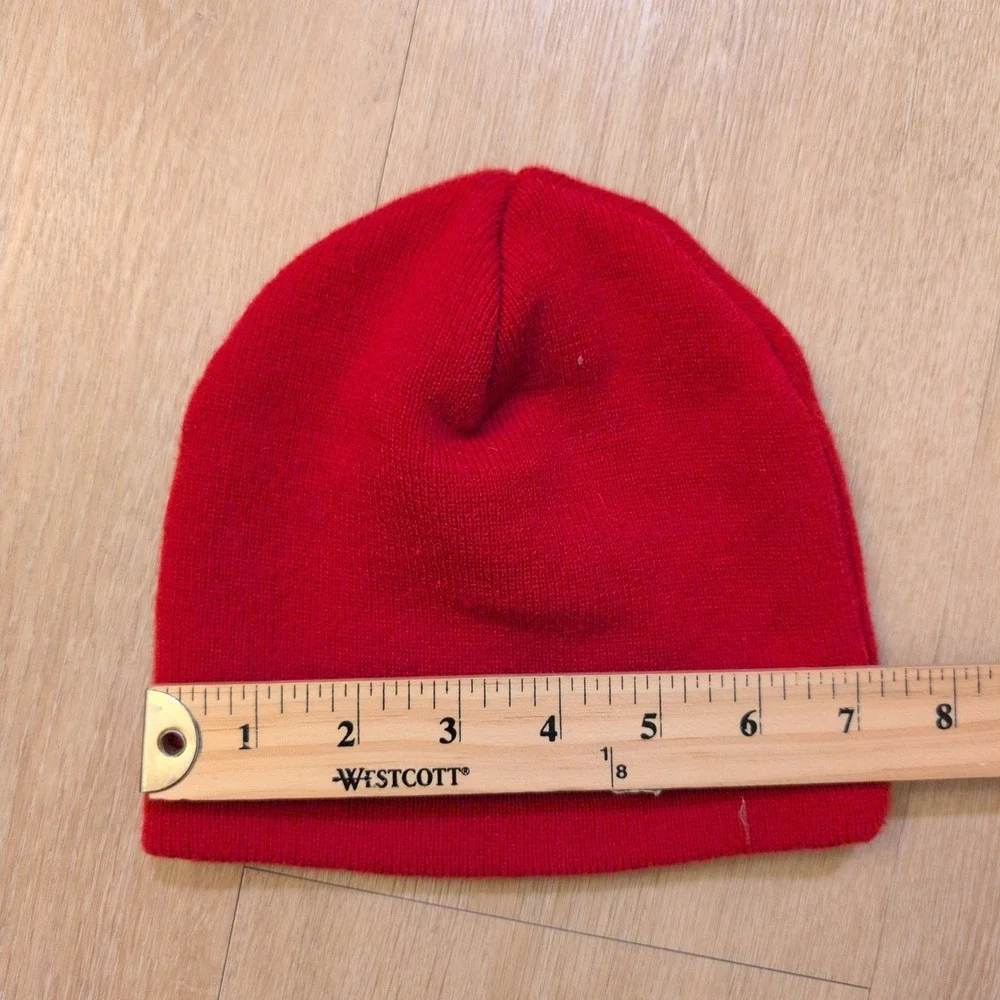 Y2K Adidas Portland Trail Blazers NBA Red Beanie Hat Boys Pinwheel Logo Knit